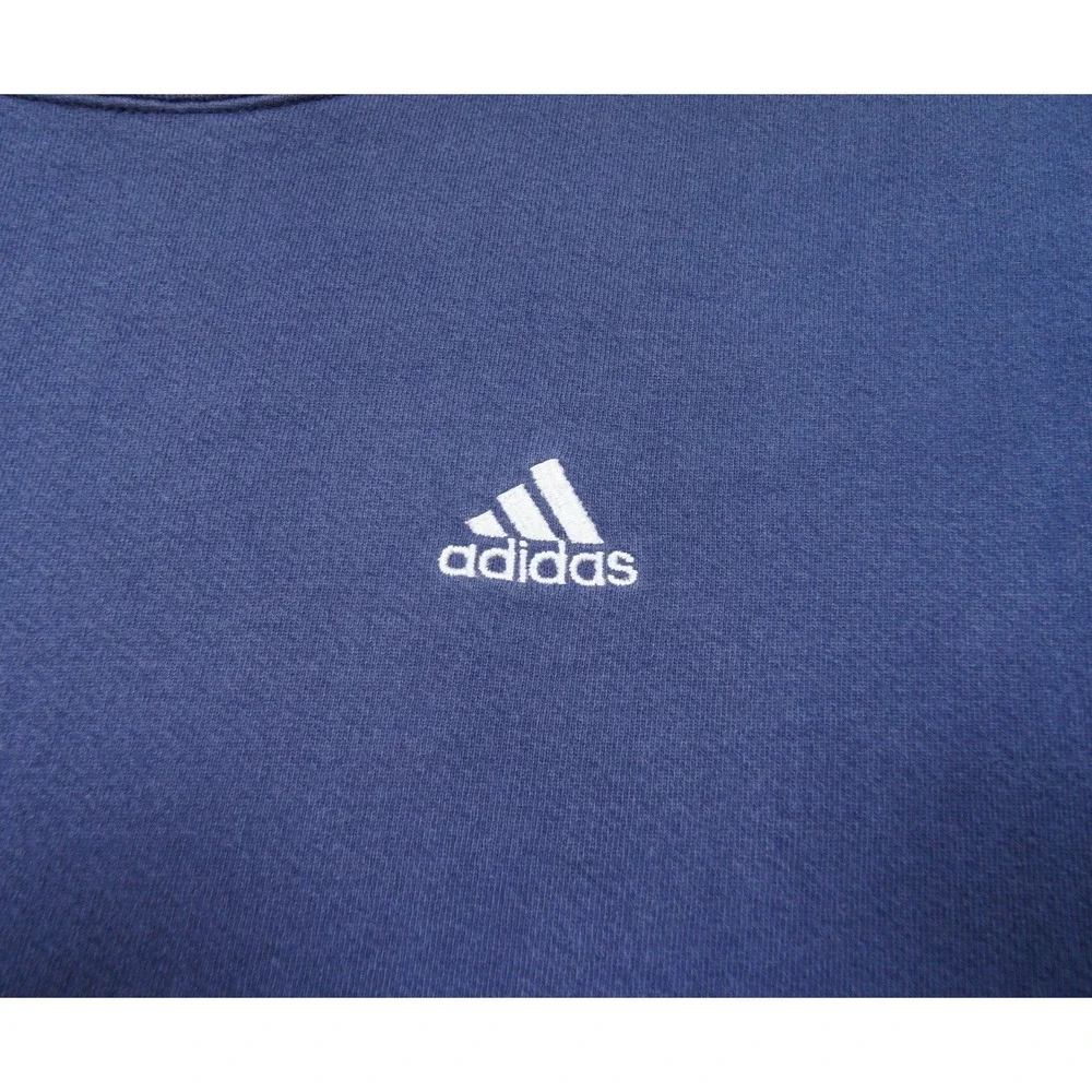 Vintage Adidas Sweatshirt Mens Medium Blue Crewneck Pullover Embroidered Logo